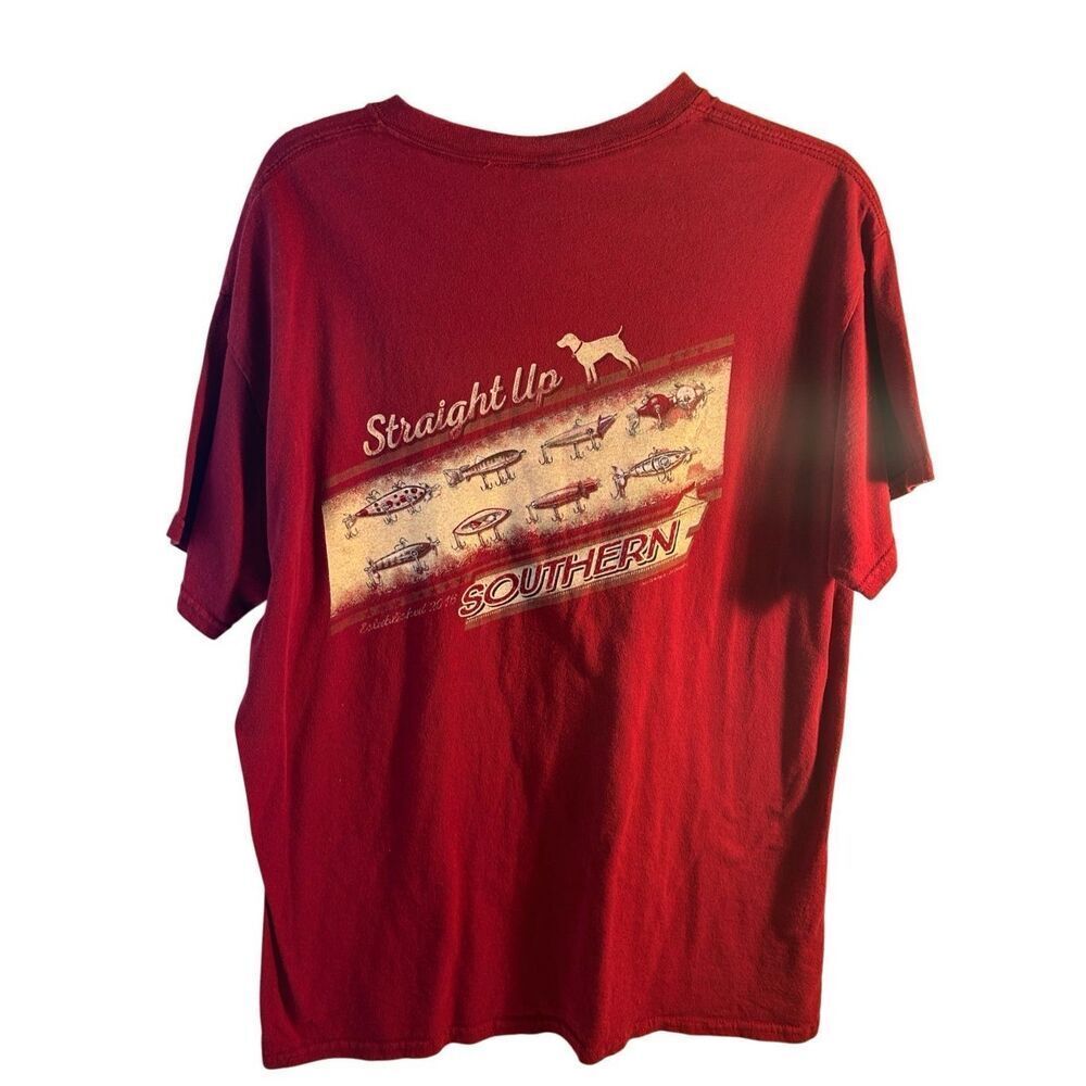 Straight Up Country Fishing Lures Tshirt Burgundy